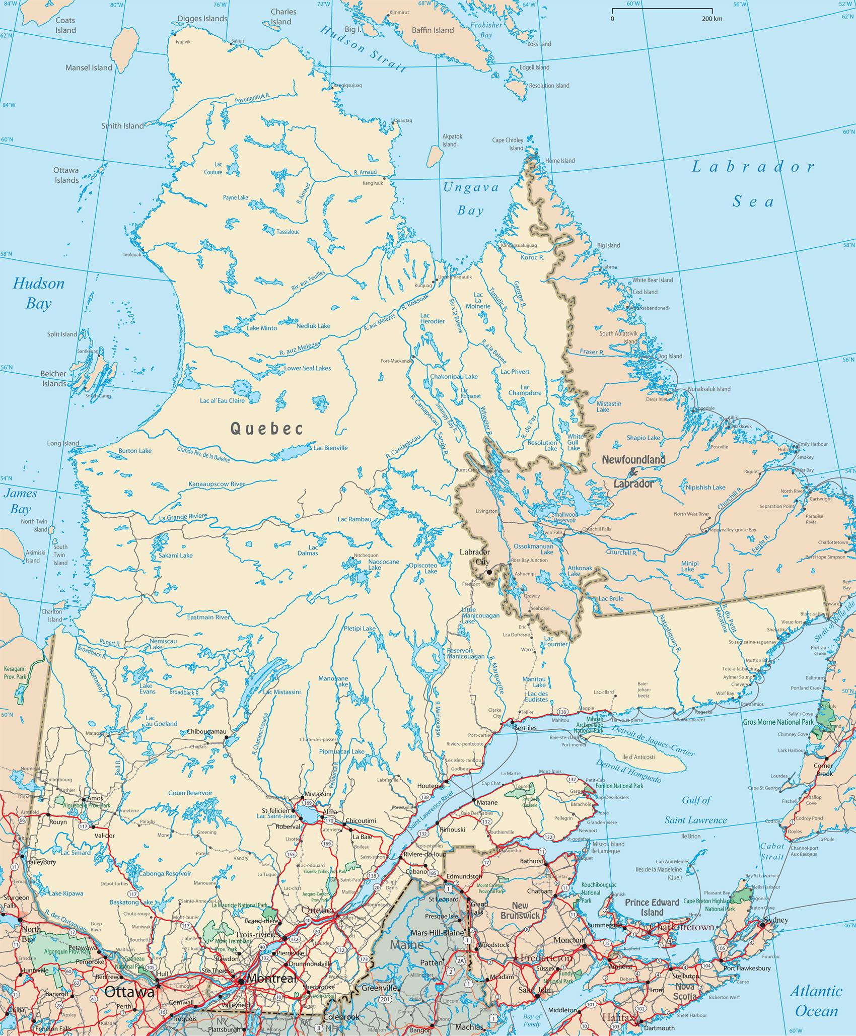 Map Quebec