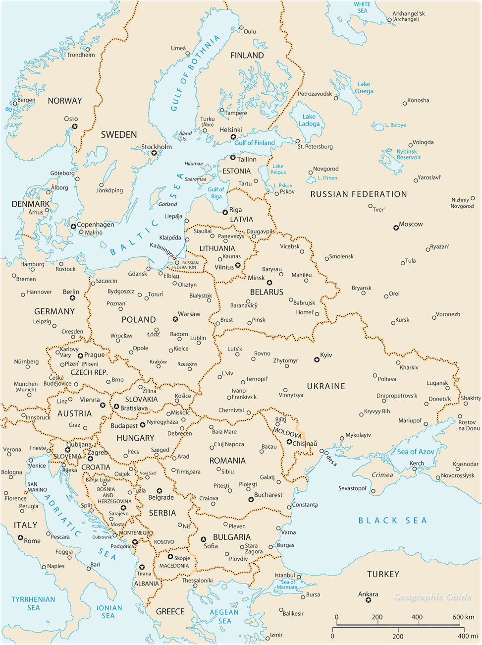 european cities map