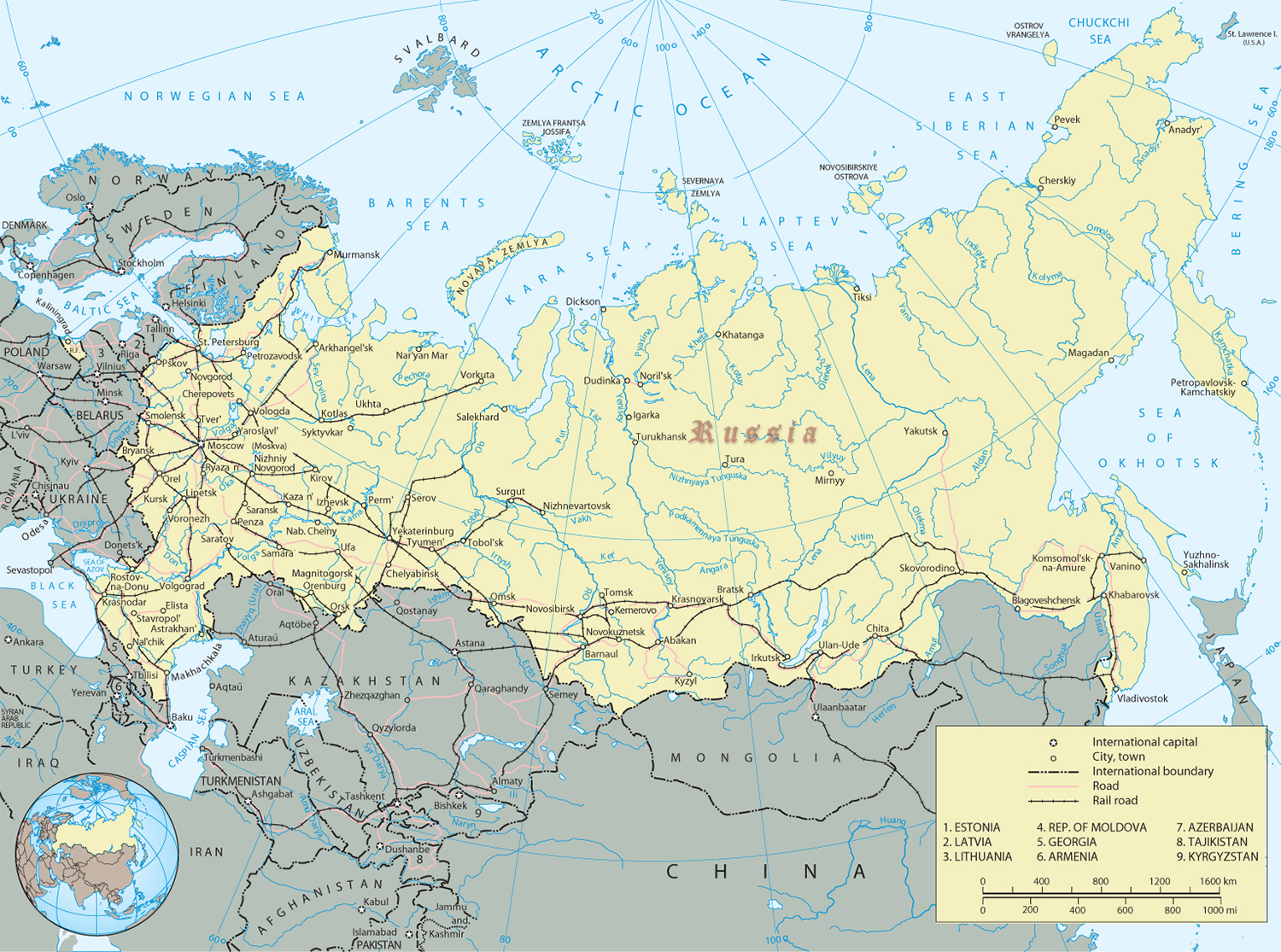 map of russia