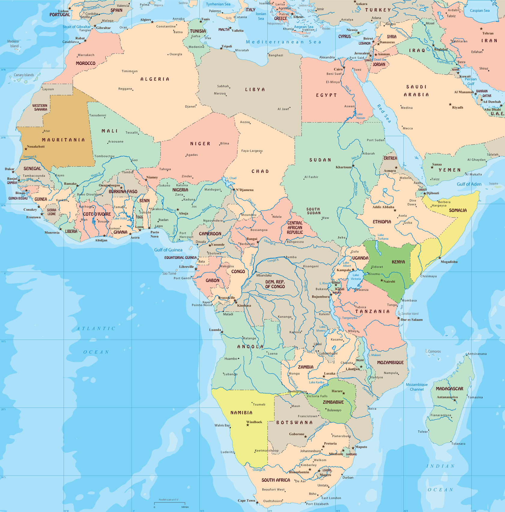 political map of africa