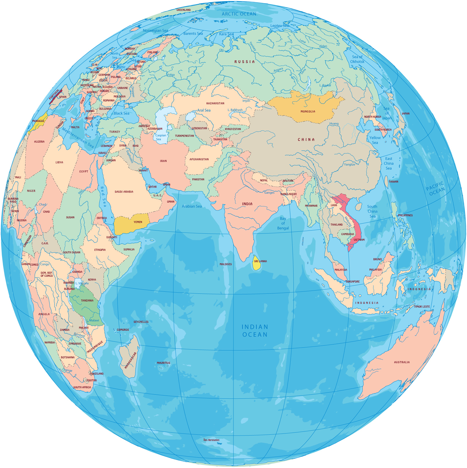 Asia globe