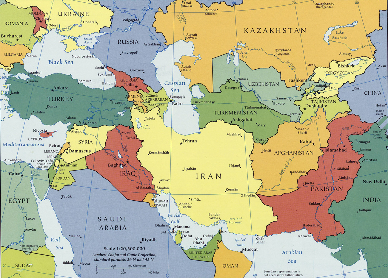 Central Asia Map Caspian Sea
