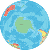 Antarctica globe