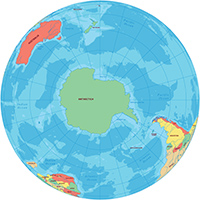 Antarctica globe