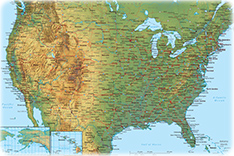 Physical Map Of Usa