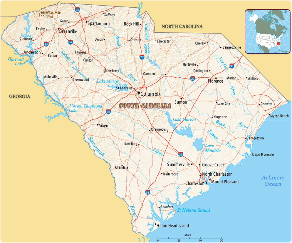 Map South Carolina