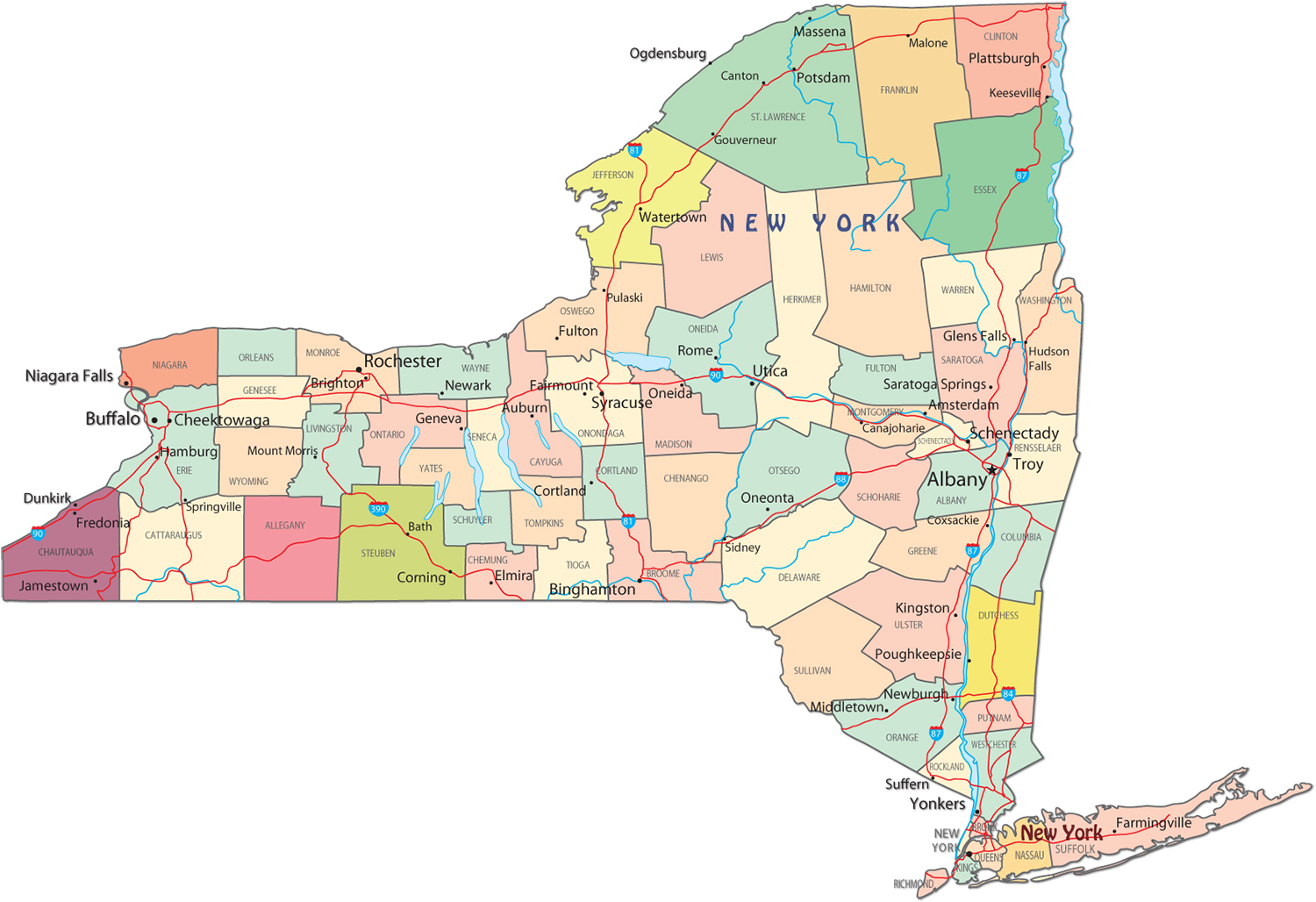 A map of the State of New York c1804 30x24 