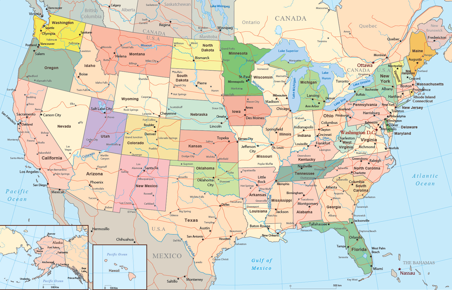 Us Map Interactive Map Of Usa Us Map Whatsanswer United States Map